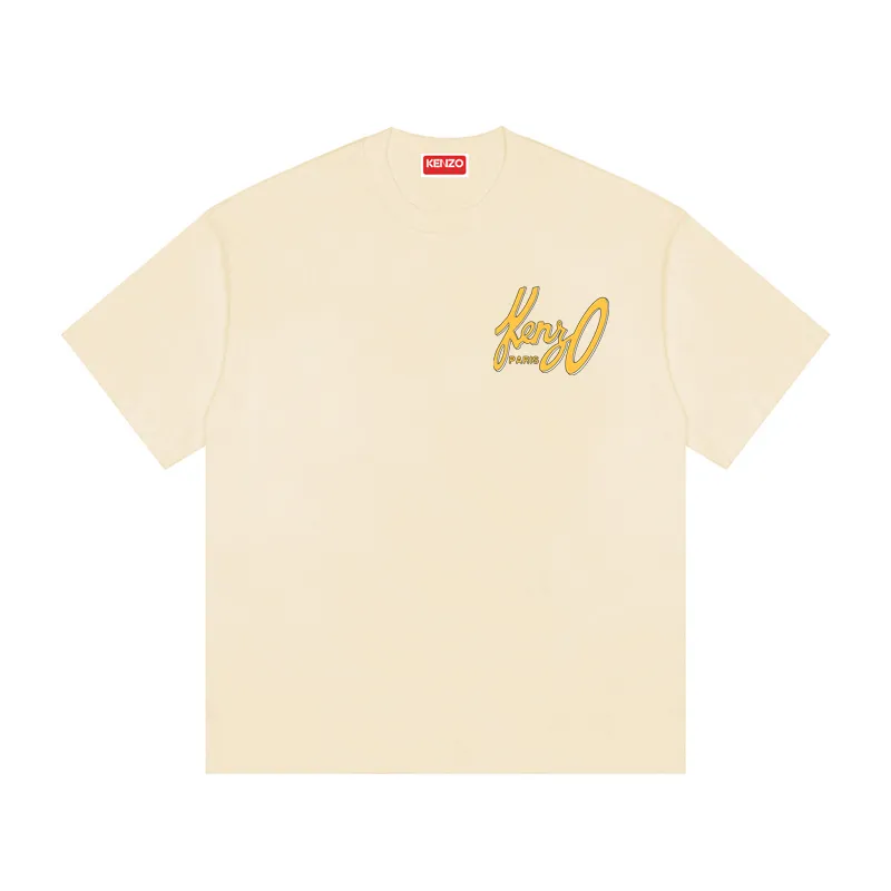 KENZO 23 new fall and winter new men's and women's Same Style letter pattern casual fashion short sleeves Color: Black Apricot White Size: M L XL XXL Three standards available Style number: K 71